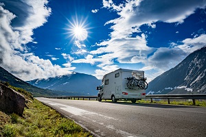 rv driving down the road